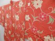 Photo2: 4706T08z550 Vintage Japanese Kimono Silk HAORI Flower Dark coral (2)