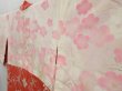 Photo7: 4706T08z550 Vintage Japanese Kimono Silk HAORI Flower Dark coral (7)