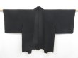 Photo1: 4706T09z240 Vintage Japanese Kimono Silk See through HAORI Flower Black (1)