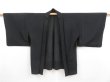 Photo5: 4706T09z240 Vintage Japanese Kimono Silk See through HAORI Flower Black (5)