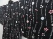 Photo2: 4706T10z580 Vintage Japanese Kimono Silk HAORI Flower Black (2)