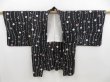 Photo4: 4706T10z580 Vintage Japanese Kimono Silk HAORI Flower Black (4)