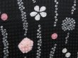 Photo5: 4706T10z580 Vintage Japanese Kimono Silk HAORI Flower Black (5)