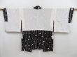 Photo6: 4706T10z580 Vintage Japanese Kimono Silk HAORI Flower Black (6)