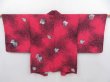 Photo1: 4706T02z500 Vintage Japanese Kimono Silk HAORI Leaf Red-Pink (1)