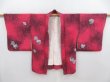 Photo5: 4706T02z500 Vintage Japanese Kimono Silk HAORI Leaf Red-Pink (5)