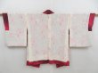 Photo6: 4706T02z500 Vintage Japanese Kimono Silk HAORI Leaf Red-Pink (6)