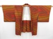 Photo5: 4706T03z570 Vintage Japanese Kimono Silk HAORI  Dark orange (5)