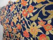 Photo2: 4714T03z550 Vintage Japanese Kimono Silk HAORI Flowers Dark navy (2)