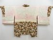 Photo6: 4714T05z580 Vintage Japanese Kimono Silk HAORI Flower Yellow ochre (6)