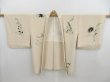 Photo5: 4714T09z610 Vintage Japanese Kimono Silk HAORI Plants Sand beige (5)