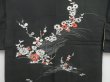 Photo3: 4714T11z640 Vintage Japanese Kimono Silk HAORI Flowers Black (3)