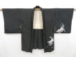 Photo5: 4714T11z640 Vintage Japanese Kimono Silk HAORI Flowers Black (5)