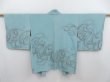 Photo1: 4714T12z610 Vintage Japanese Kimono Silk HAORI  Light blue (1)