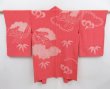 Photo3: 4714T13z610 Vintage Japanese Kimono Silk LONG HAORI Coral pink (3)