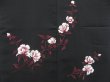 Photo3: 4714T14z560 Vintage Japanese Kimono Silk HAORI Flower Black (3)