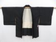 Photo6: 4714T14z560 Vintage Japanese Kimono Silk HAORI Flower Black (6)