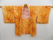 Photo5: 4718T01z650 Vintage Japanese Kimono Silk HAORI Flower Light orange (5)