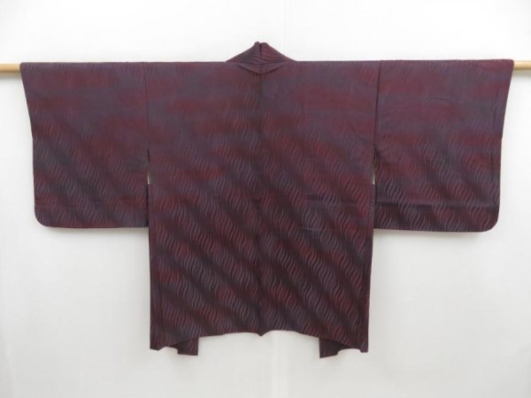 Photo1: 4718T02z530 Vintage Japanese Kimono Silk HAORI  Grape (1)