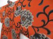 Photo2: 4718T03z480 Vintage Japanese Kimono Silk HAORI Flower Orange-Brown (2)