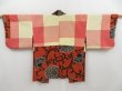 Photo6: 4718T03z480 Vintage Japanese Kimono Silk HAORI Flower Orange-Brown (6)