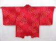 Photo1: 4718T06z610 Vintage Japanese Kimono Silk HAORI Maple Dark red (1)