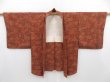 Photo5: 4718T08z580 Vintage Japanese Kimono Silk HAORI Flowers Brown (5)