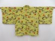 Photo1: 4718T09z560 Vintage Japanese Kimono Silk HAORI Camellia Yellow green (1)