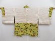 Photo7: 4718T09z560 Vintage Japanese Kimono Silk HAORI Camellia Yellow green (7)