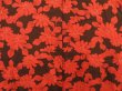 Photo3: 4718T13z610 Vintage Japanese Kimono Silk HAORI Flower Orange-Red (3)