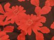 Photo4: 4718T13z610 Vintage Japanese Kimono Silk HAORI Flower Orange-Red (4)