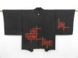 Photo1: 4718T14z620 Vintage Japanese Kimono Silk HAORI Plum blossom Black (1)