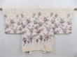 Photo1: 4720T05z560 Vintage Japanese Kimono Silk HAORI Flowers Off-white (1)