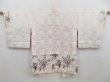 Photo7: 4720T05z560 Vintage Japanese Kimono Silk HAORI Flowers Off-white (7)