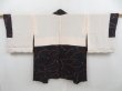 Photo6: 4720T07z560 Vintage Japanese Kimono Silk HAORI Leaf Purple-Black (6)