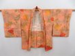 Photo5: 4720T09z570 Vintage Japanese Kimono Silk HAORI Flower Dark coral (5)