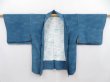 Photo4: 4720T10z510 Vintage Japanese Kimono Silk HAORI  Steel blue (4)