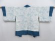 Photo5: 4720T10z510 Vintage Japanese Kimono Silk HAORI  Steel blue (5)