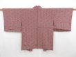 Photo1: 4720T11z570 Vintage Japanese Kimono Silk HAORI Flower Purple-Brown (1)