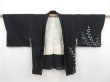 Photo5: 4720T12z570 Vintage Japanese Kimono Silk HAORI Leaf Black (5)