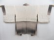 Photo6: 4720T13z600 Vintage Japanese Kimono Silk HAORI  Sand beige Dark gray (6)