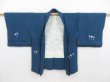 Photo5: 4720T14z490 Vintage Japanese Kimono Silk HAORI Flower Dull blue (5)