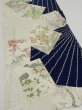 Photo2: 1W03z100  Japanese Kimono Silk  FABRIC Flowers Navy 68.5x14.4 (2)