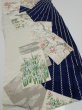 Photo2: 1W05z100  Japanese Kimono Silk  FABRIC Flowers Navy 68.1x14.4 (2)