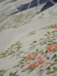 Photo4: 1W05z100  Japanese Kimono Silk  FABRIC Flowers Navy 68.1x14.4 (4)