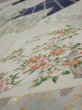 Photo5: 1W06z100  Japanese Kimono Silk  FABRIC Flowers Navy 68.1x14.4 (5)