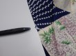 Photo10: 1W07z50  Japanese Kimono Silk  FABRIC Flowers Navy 59.8x7.3 (10)