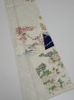 Photo2: 1W10z30  Japanese Kimono Silk  FABRIC Flowers Off-white 36.6x6.9 (2)