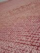 Photo1: 1W02z60  Japanese Kimono Silk  FABRIC Shibori Red-Brown 40.2x14.8 (1)