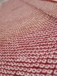 Photo4: 1W07z50  Japanese Kimono Silk  FABRIC Shibori Red-Brown 59.1x7.5 (4)